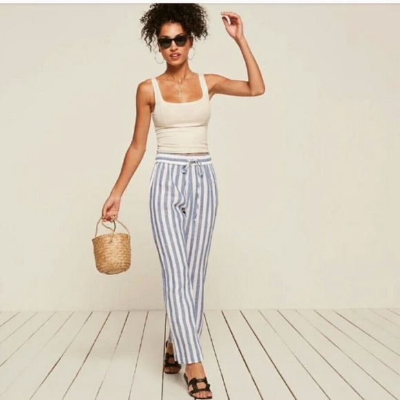 Reformation Pants - NEW Reformation Striped Pants (blue/white)